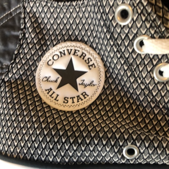 Converse White/Black/White High Top Sneakers - Picture 7 of 9